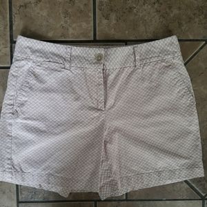 Ann Taylor Loft sz 8 Chino Shorts White Pink Brown